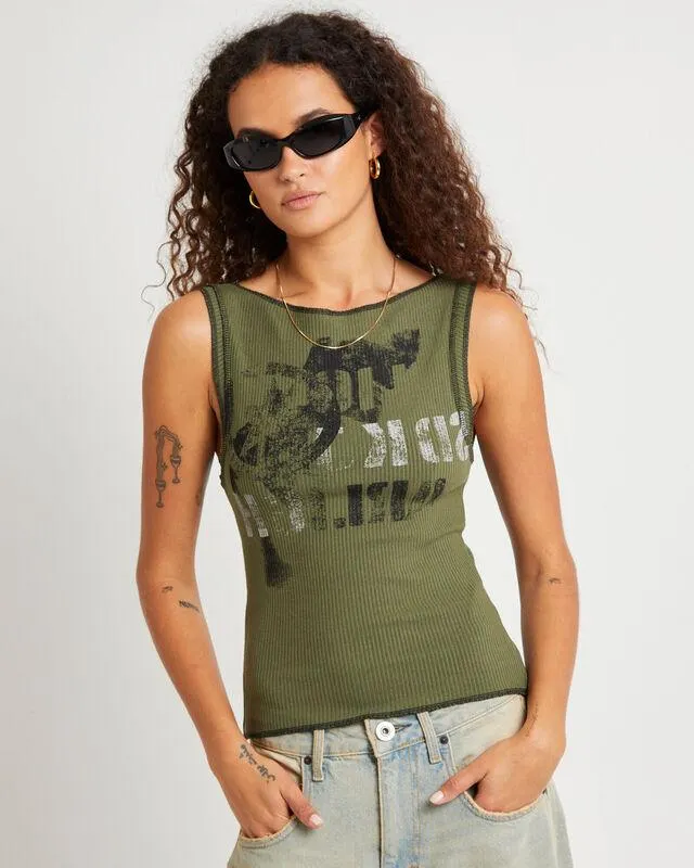 Stencil Rib Tank Top