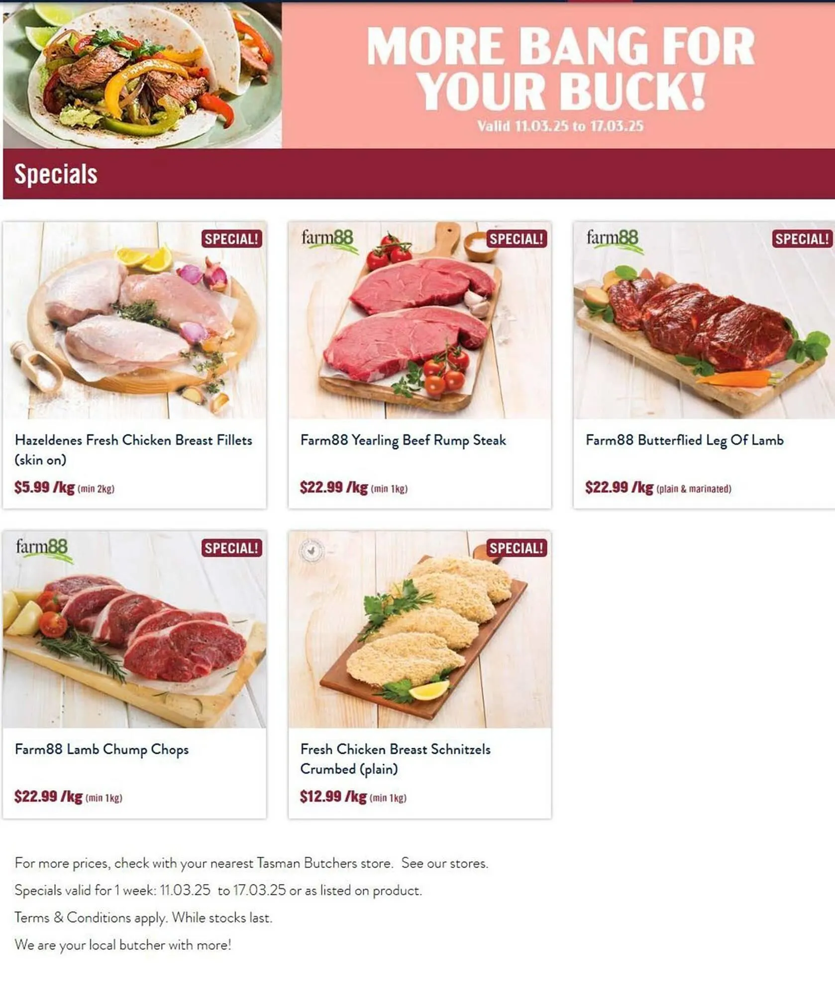 Tasman Butchers catalogue - Catalogue valid from 11 March to 17 March 2025 - page 1
