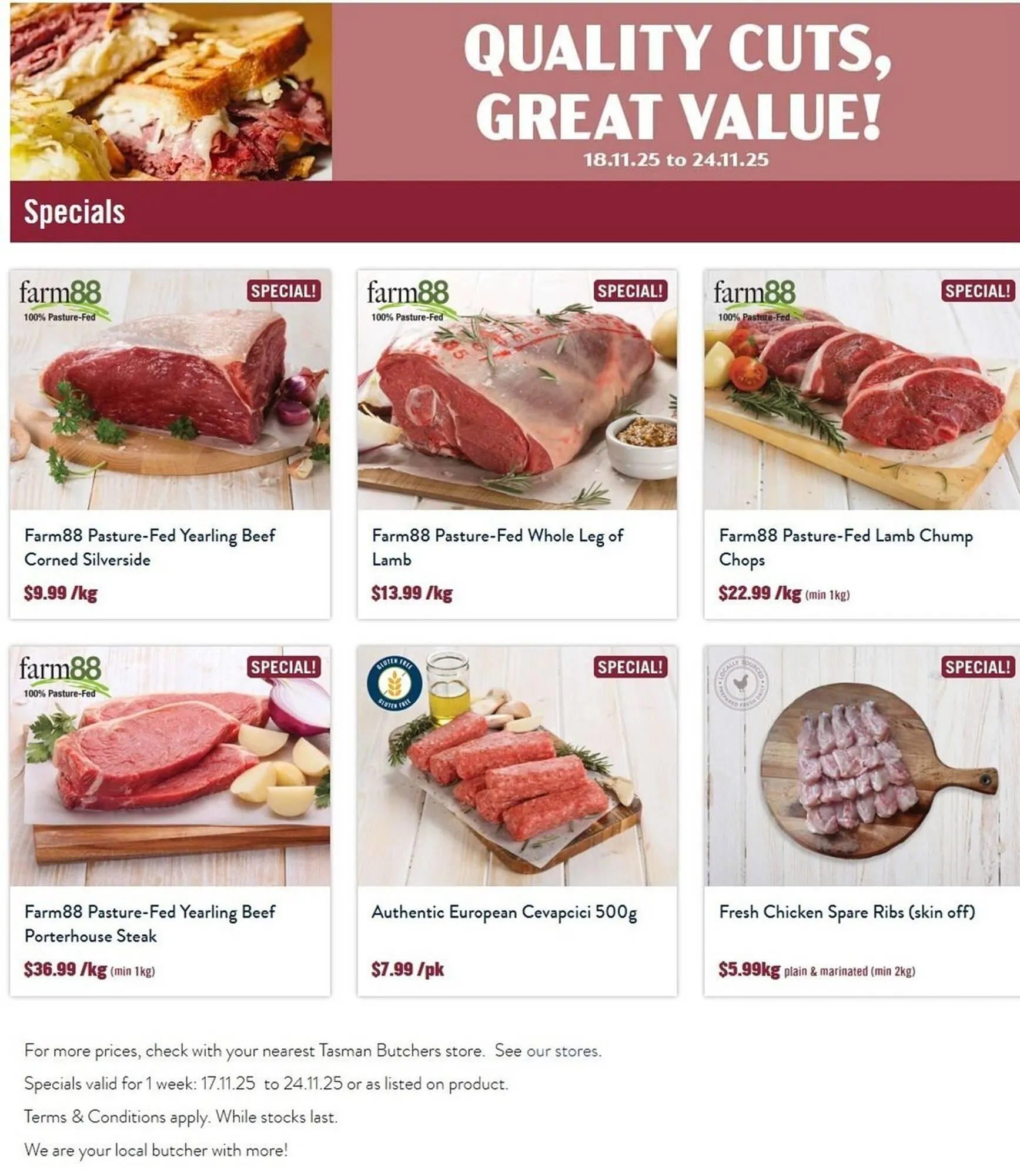 Tasman Butchers catalogue - Catalogue valid from 18 November to 24 November 2025 - page 1