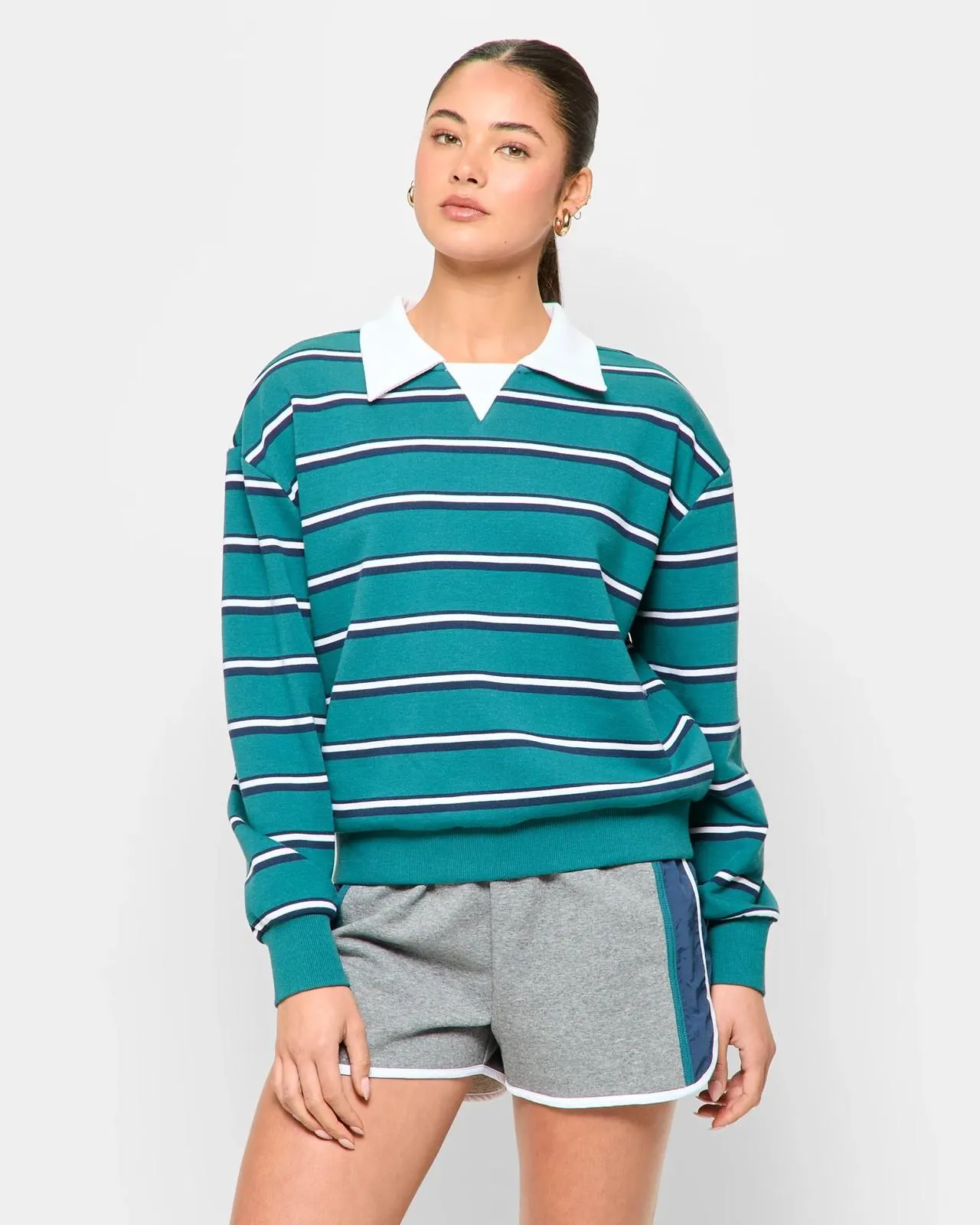 Australian Cotton Blend Rugby Top - Lily Loves - Green Stripe