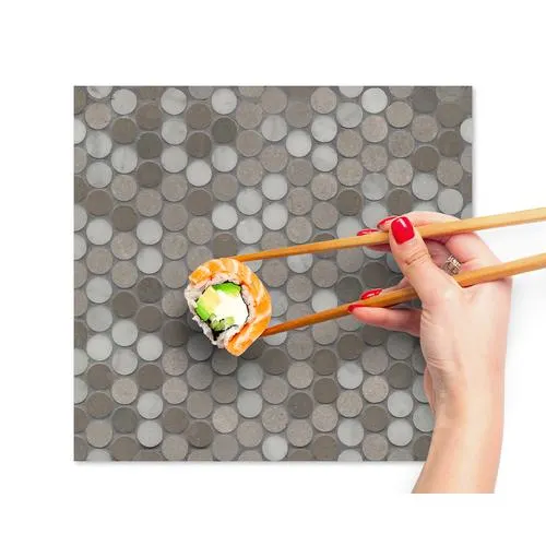 Penny Round Grey Mosaic