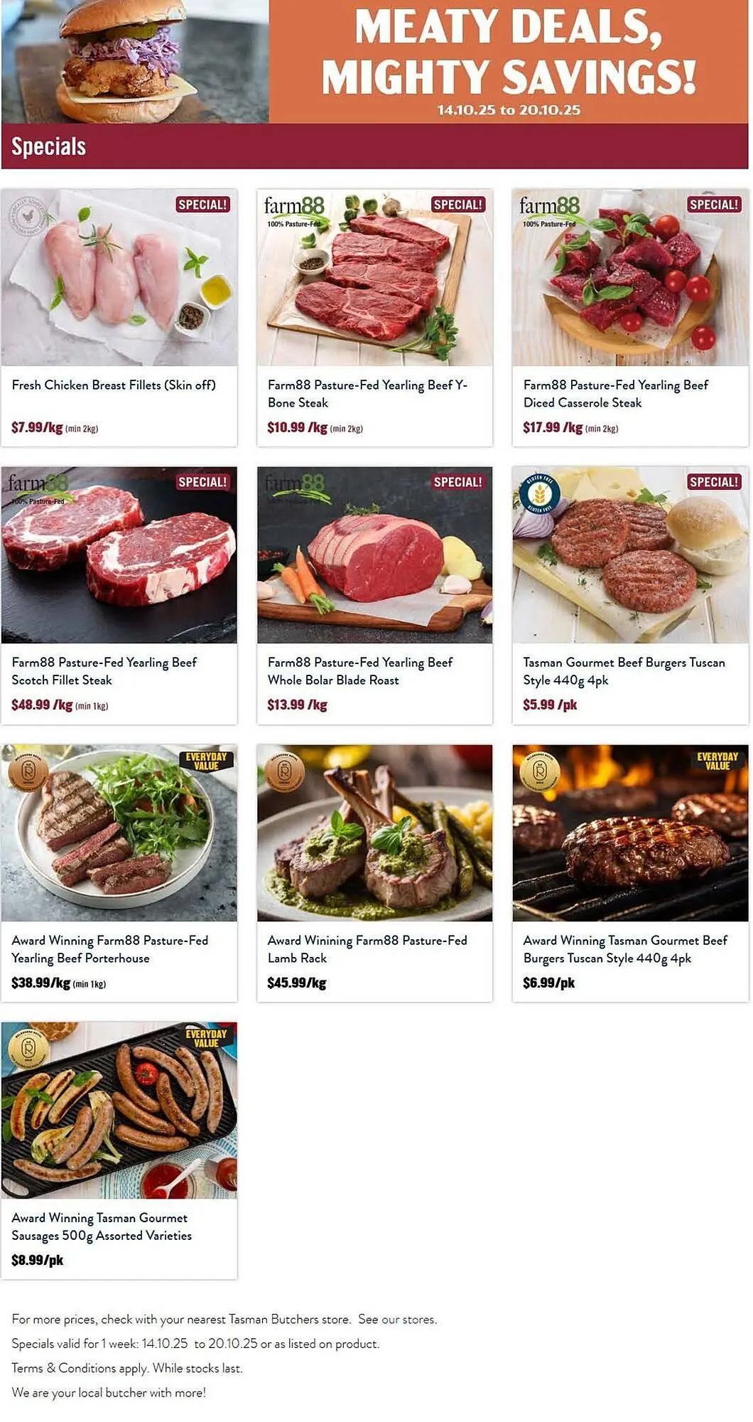 Tasman Butchers catalogue - Catalogue valid from 14 October to 20 October 2025 - page 1