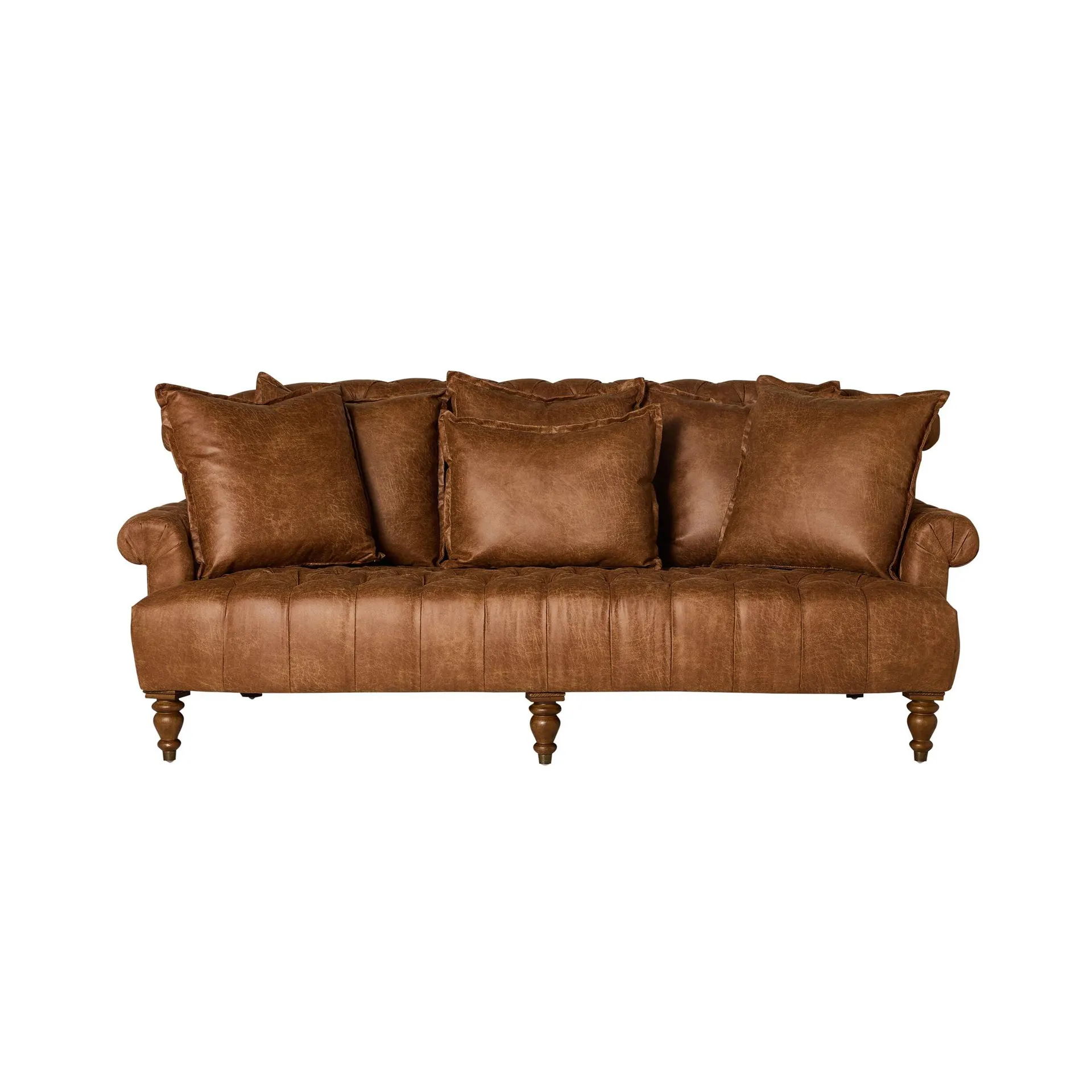 Ariane 3 Seater Faux Leather Sofa Pellini Tan