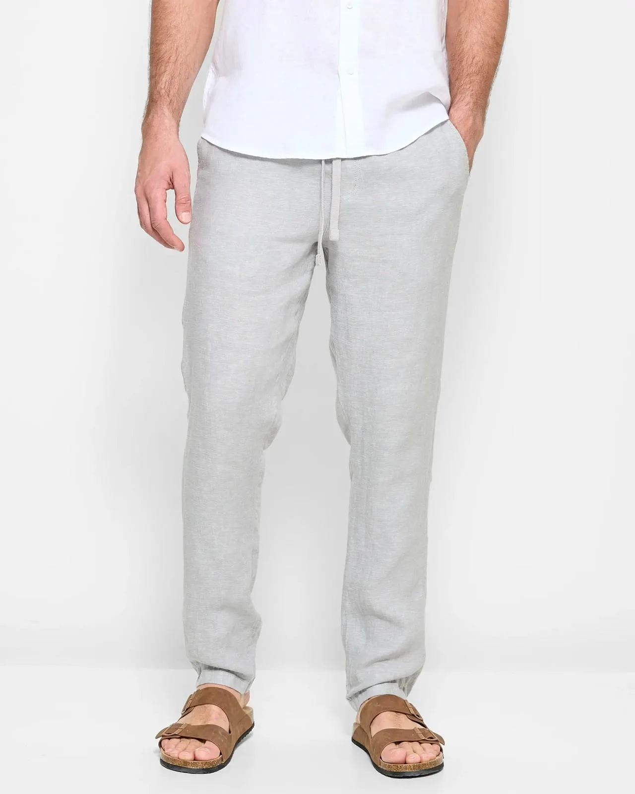 European Linen Pants - Grey