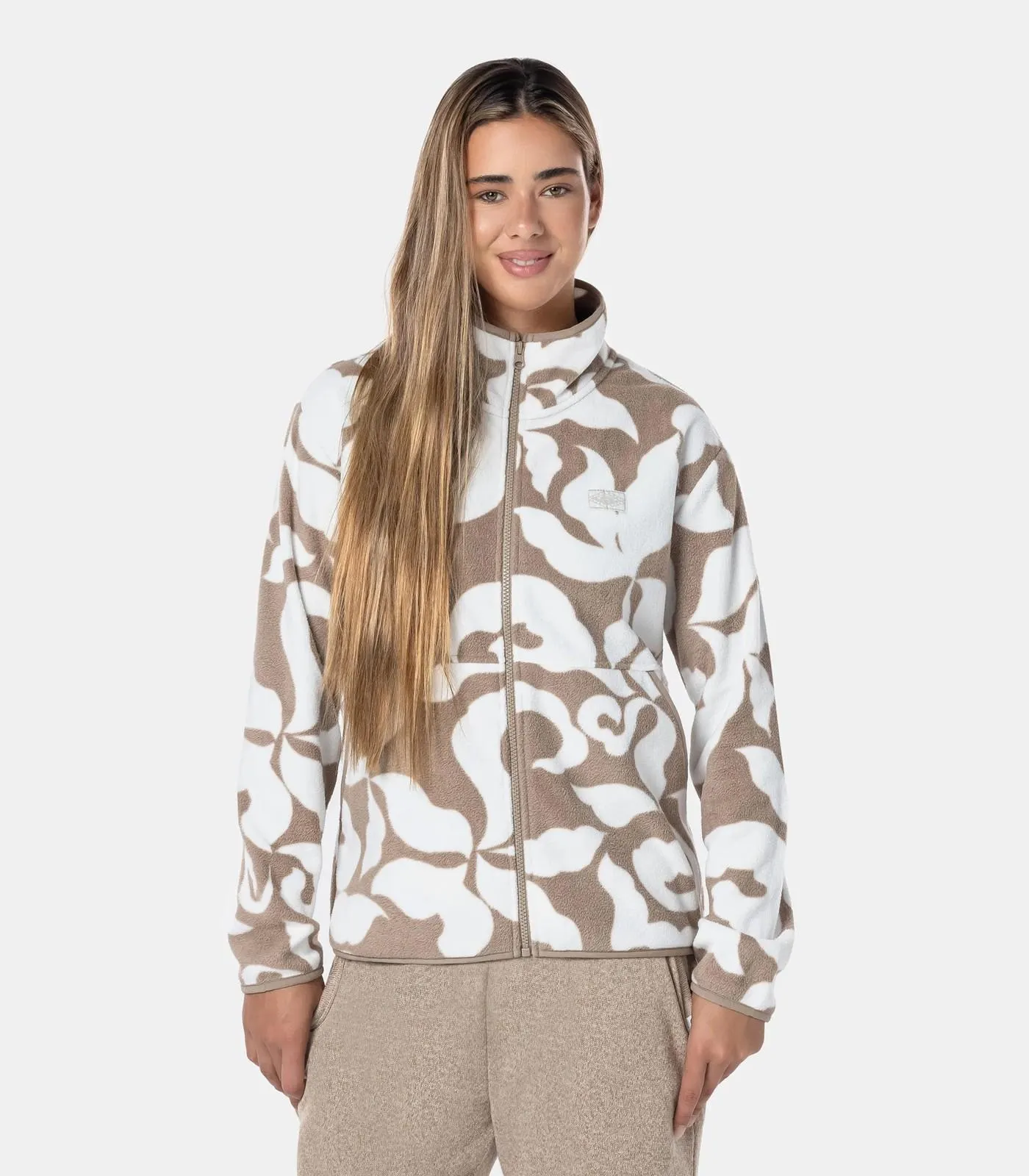 Piping Hot Fleece Zip Thru Jacket - Tonal