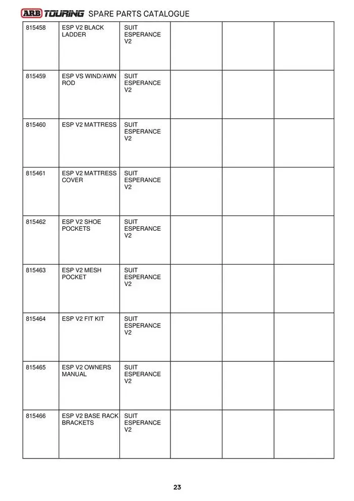 ARB Touring Spare Parts Catalogue - Catalogue valid from 14 March to 31 March 2025 - page 23