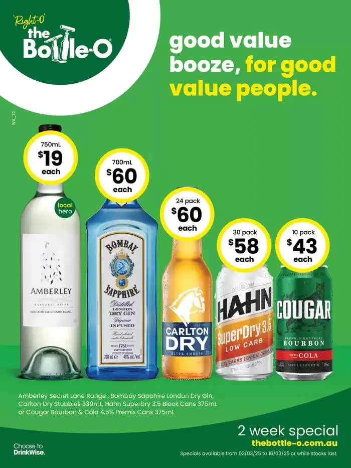 Good Value Booze, For Good Value People 03/03 - Catalogue valid from 3 March to 16 March 2025 - page 1