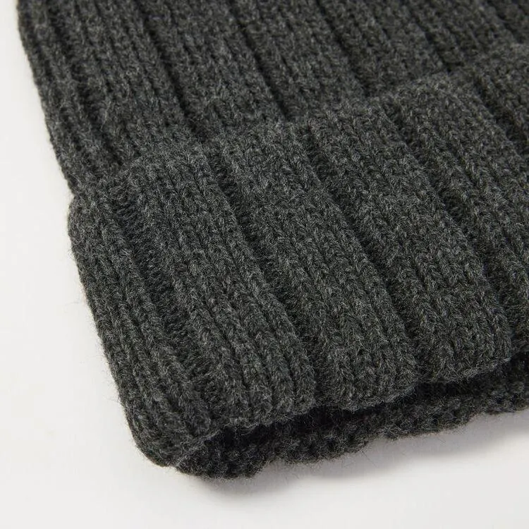 JC Lanyon Men's Rib Beanie Charcoal Marle One Size