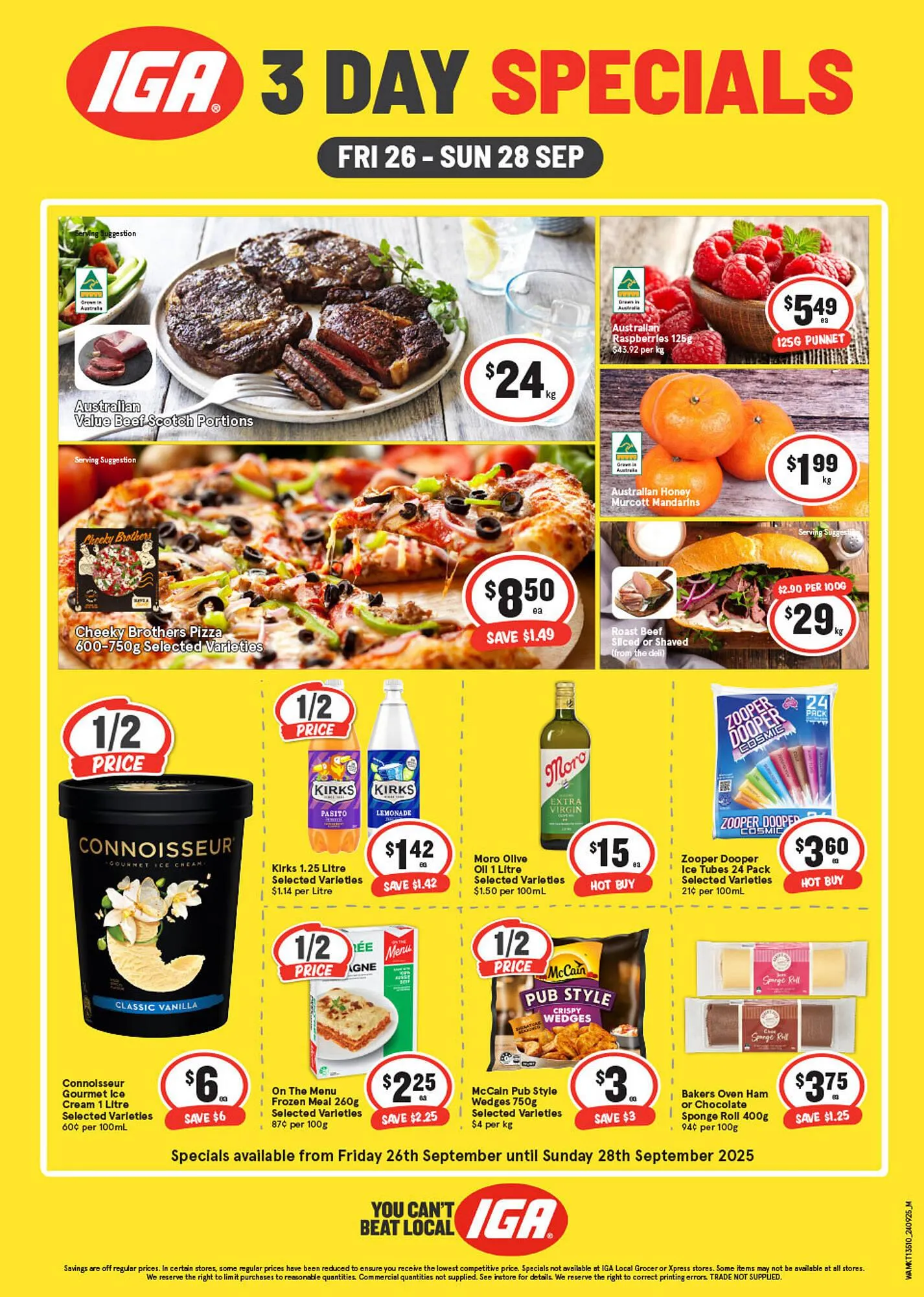 IGA catalogue - Catalogue valid from 26 September to 28 September 2025 - page 1