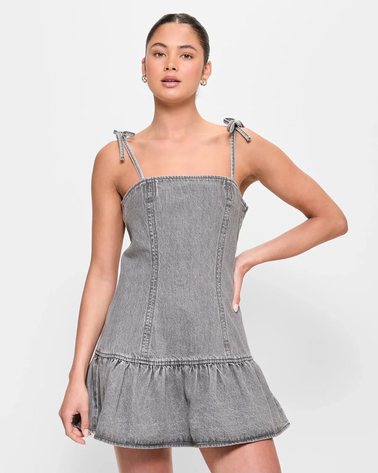 Strappy Denim Mini Dress - Lily Loves