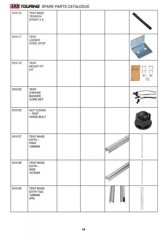 ARB Touring Spare Parts Catalogue - Catalogue valid from 14 March to 31 March 2025 - page 14