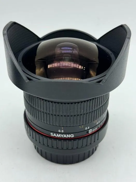 Used Samyang 8mm Fisheye F3.5 Canon EOS APS-C UMC II SN: M315C0012