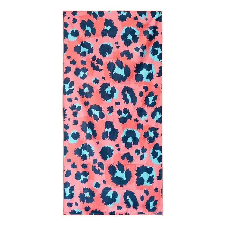 We Love Summer Sand Free Towel Pink Cheetah