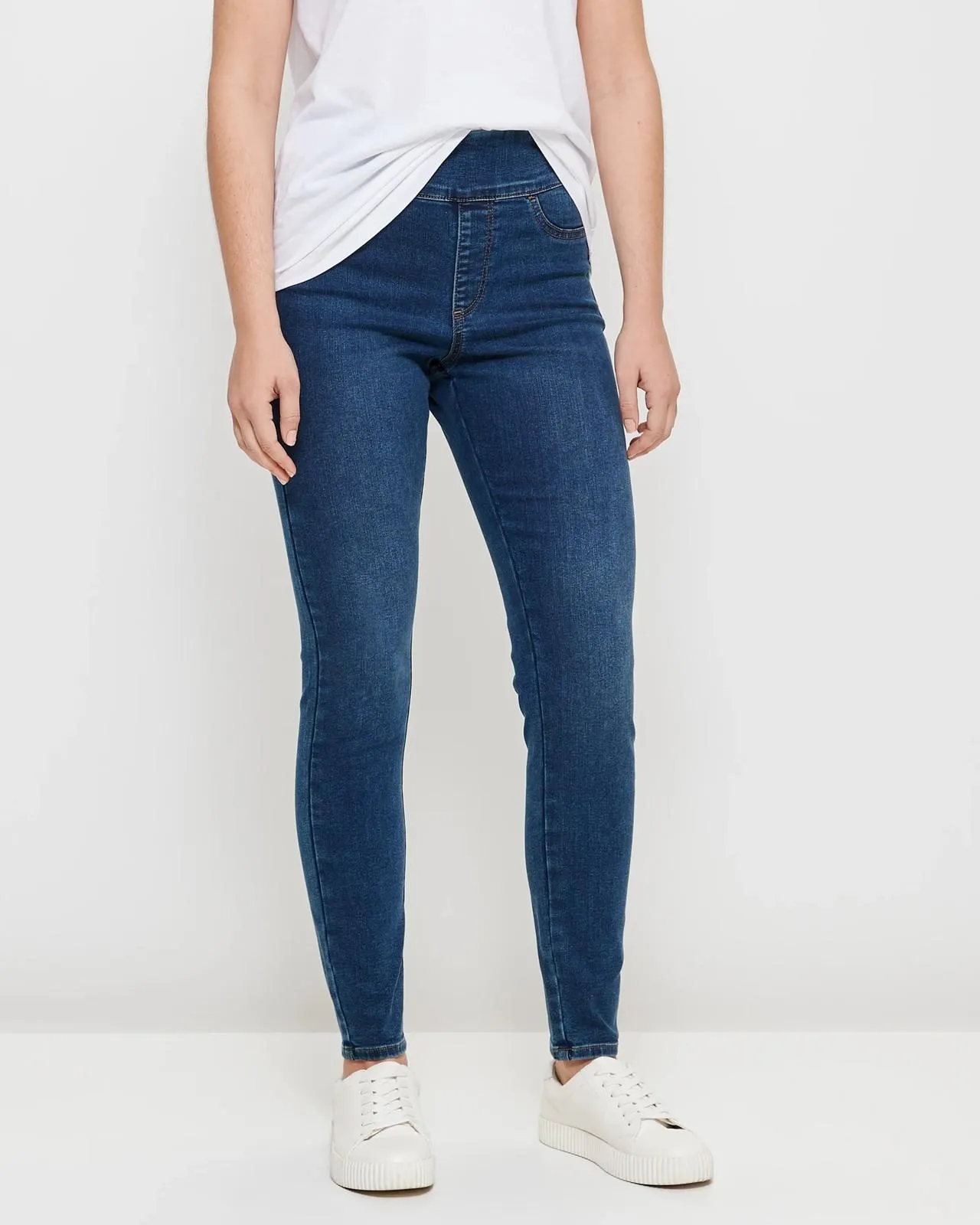 Lydia High Rise Ankle Length Denim Jeggings - Indigo