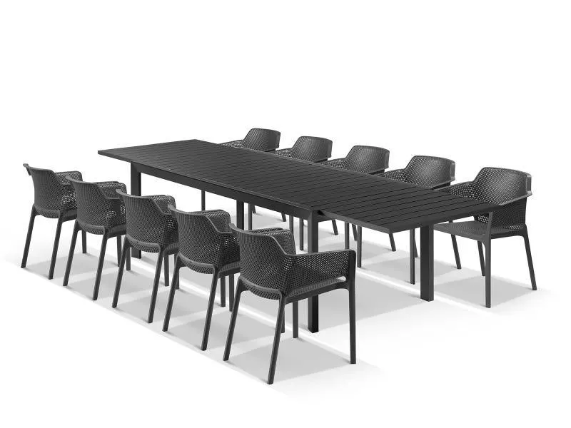 Bronte Extension table with Bailey Chairs 11pc Outdoor Dining Setting