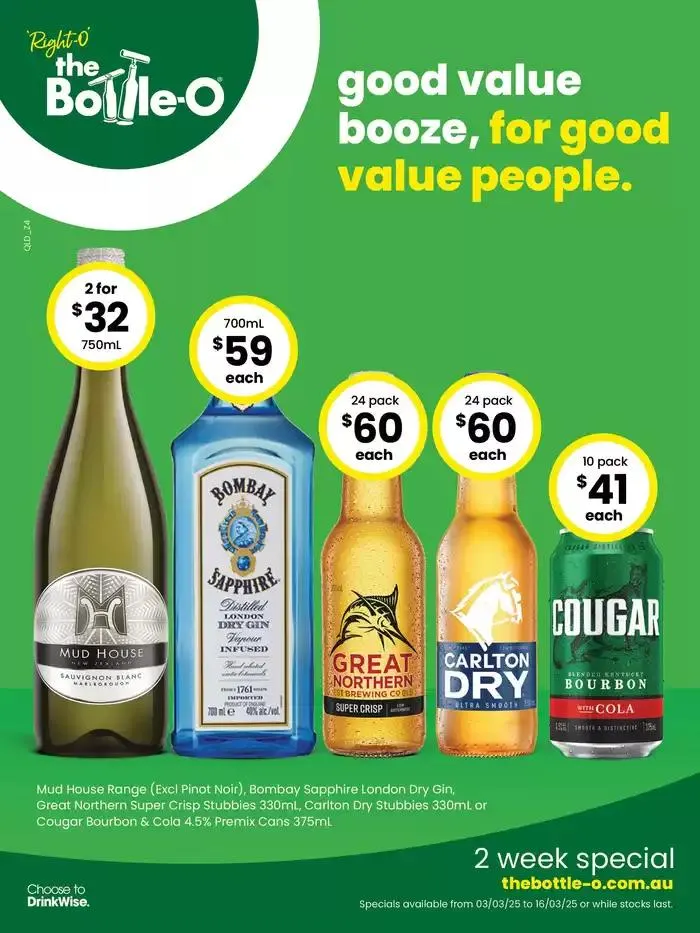 Good Value Booze, For Good Value People 03/03 - Catalogue valid from 3 March to 16 March 2025 - page 1