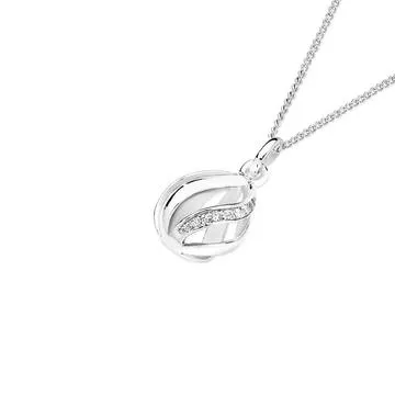 Silver CZ Twirl Pendant