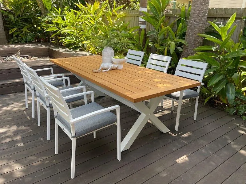 Lyon Table with Twain Chairs 7pc Outdoor Dining Setting