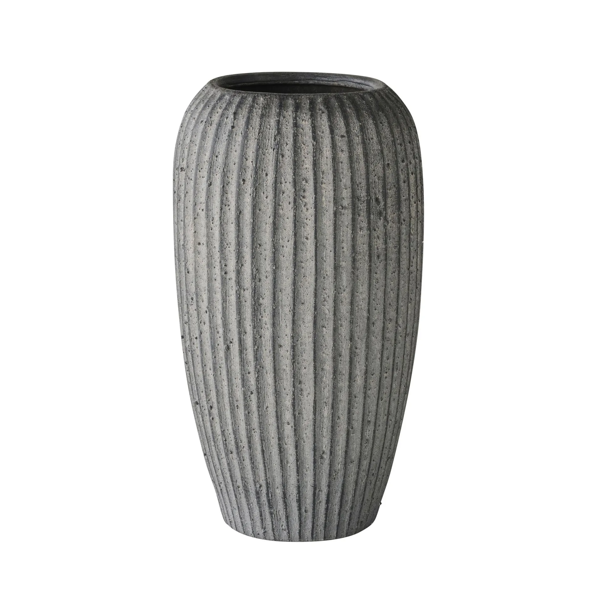 Ortiz Ribbed Tall Ceramic Vase