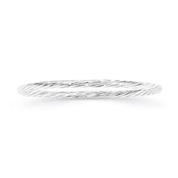 Silver 4x65mm Hollow Twist Bangle