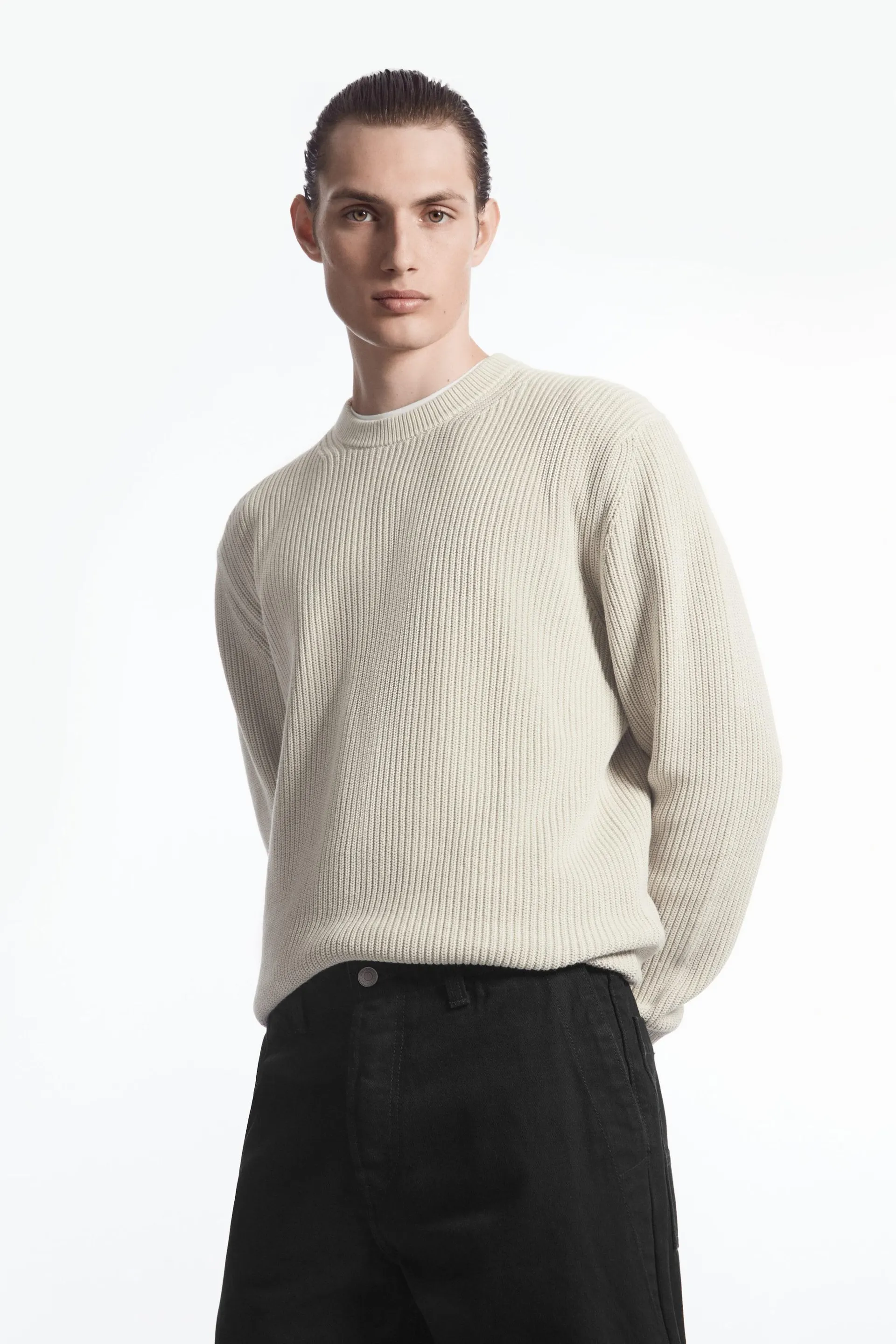 STONE-WASHED KNITTED JUMPER