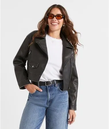 ABIGAIL FAUX LEATHER BIKER JACKET
