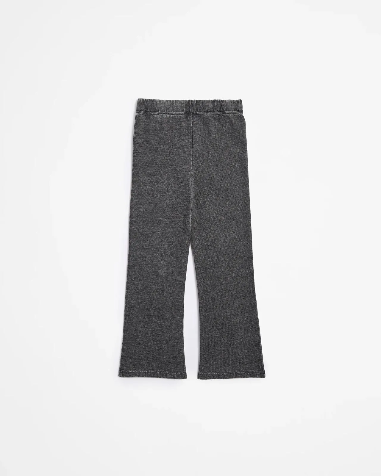 Australian Cotton Denim Knit Flare Leggings - Washed Black