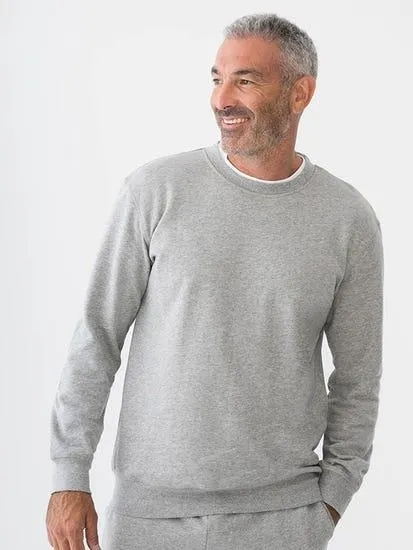 Mens 100% Cotton Terry Fleece Sloppy Joe Grey