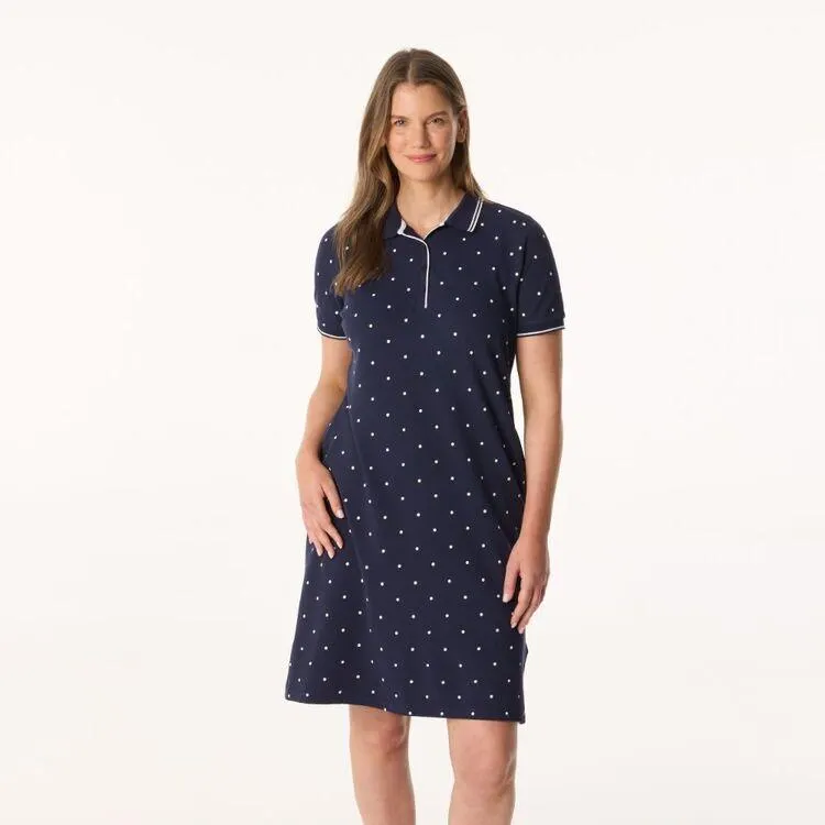 Khoko Collection Women's Polo Dress Blue Spot