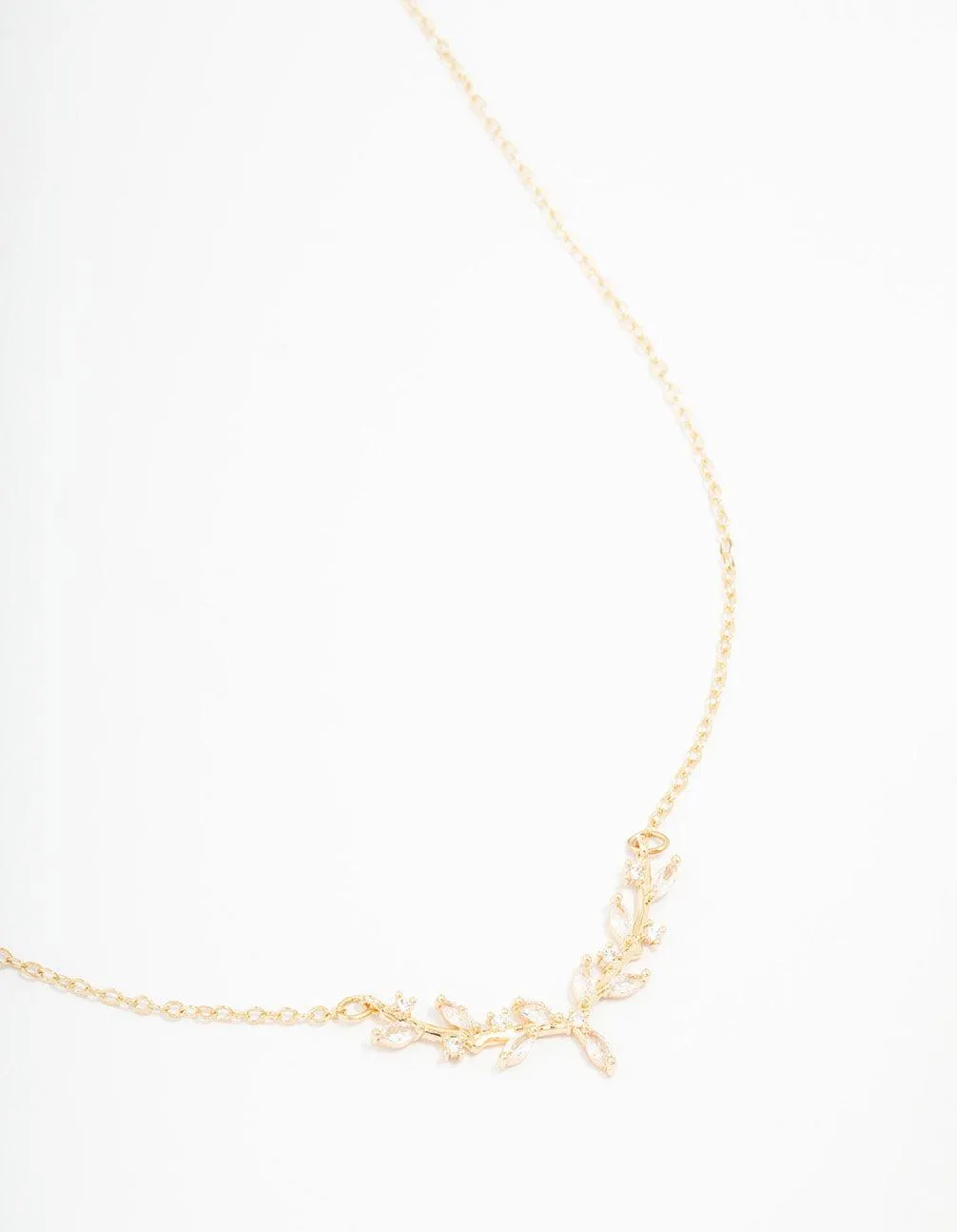 Gold Cubic Zirconia Vine Necklace