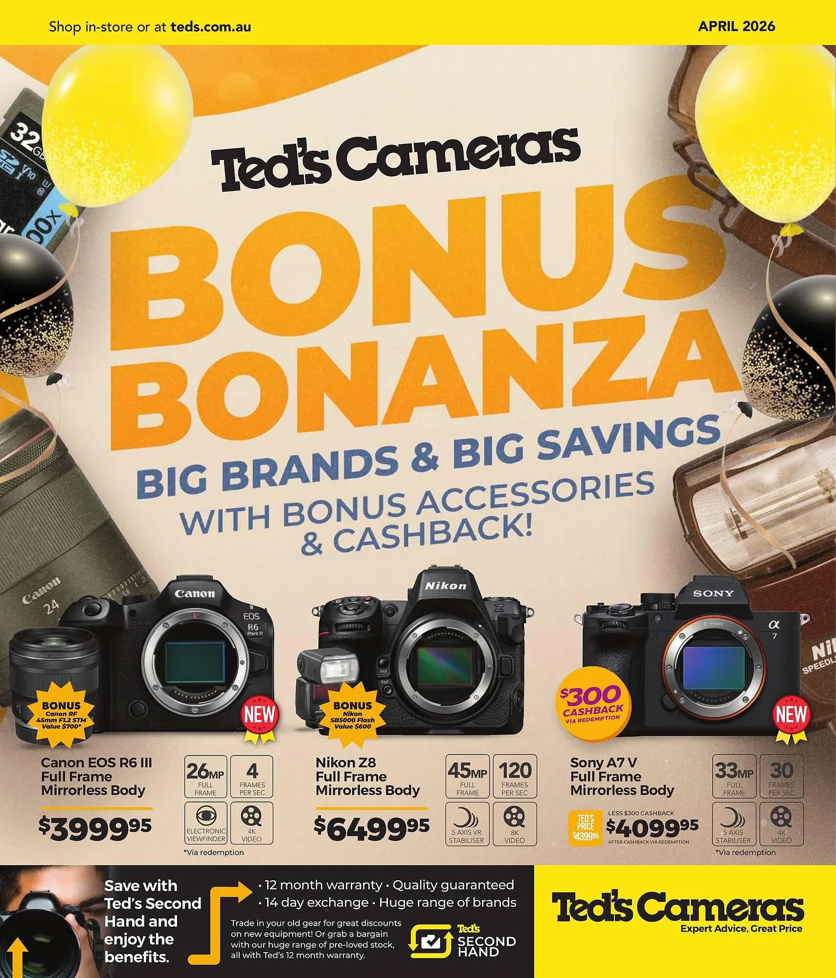 Teds Cameras catalogue - Catalogue valid from 6 April to 4 May 2026 - page 1