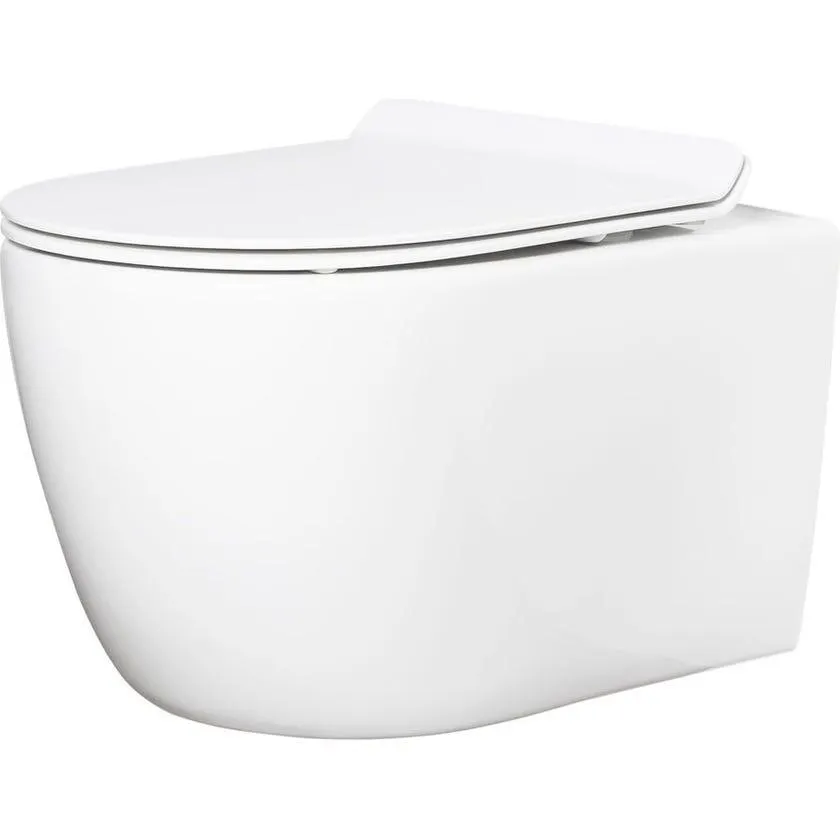 Milu Odourless 2404210 Crest Wall Hung Toilet and Cistern - Back Entry / Universal Trap