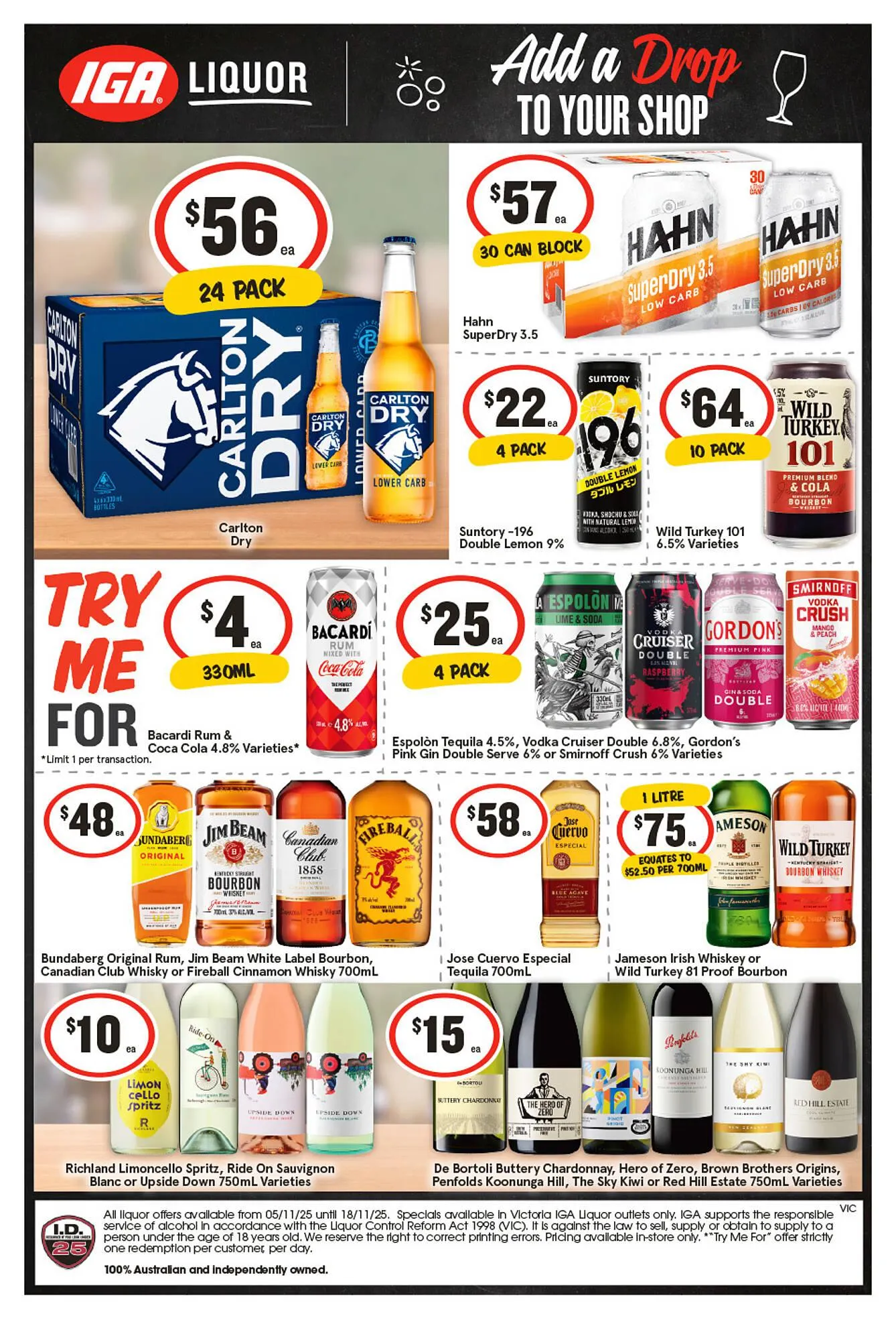 IGA Liquor catalogue - Catalogue valid from 5 November to 11 November 2025 - page 1