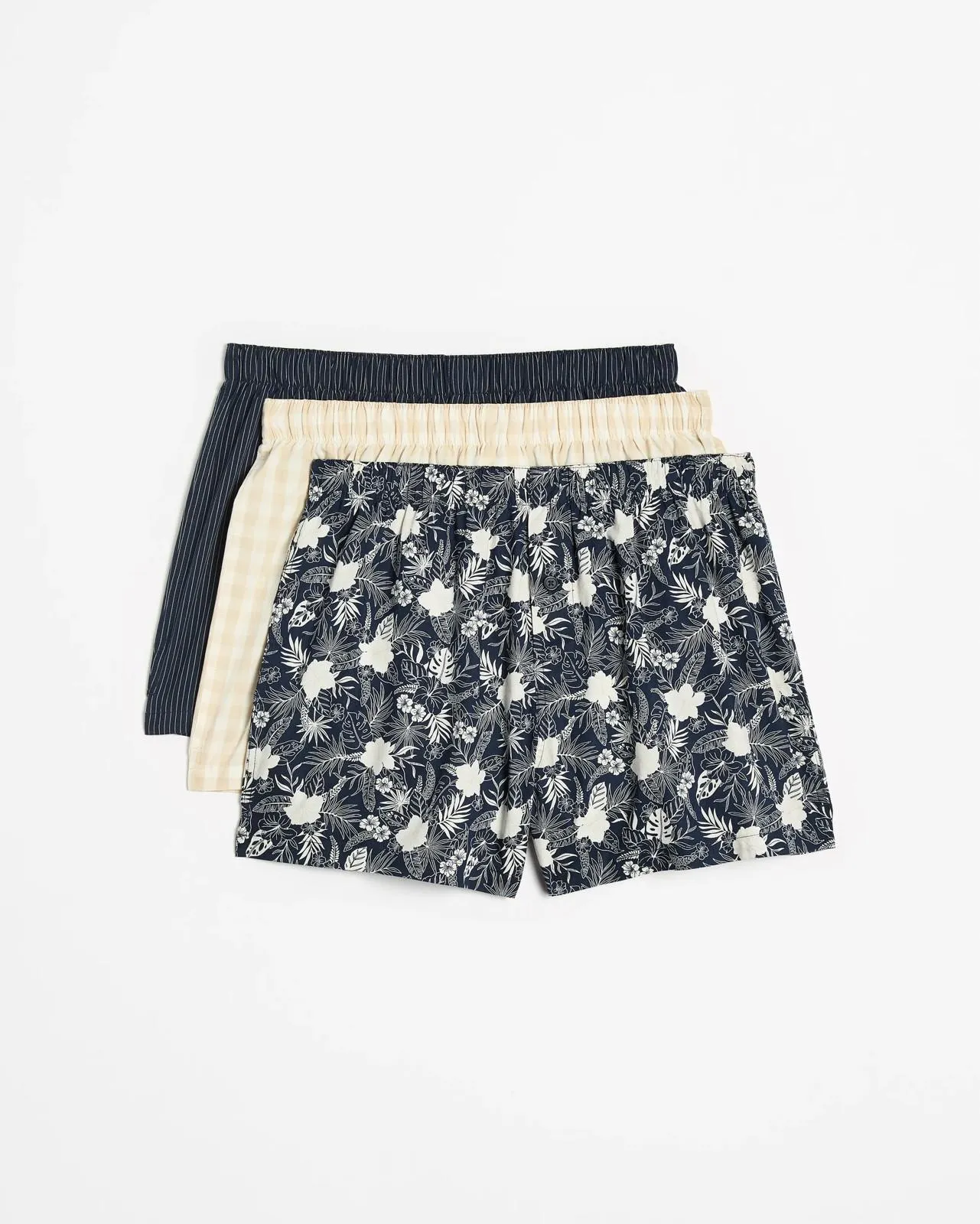 Mens Australian Cotton Woven Boxers 3 Pack - Maxx - Hibiscus