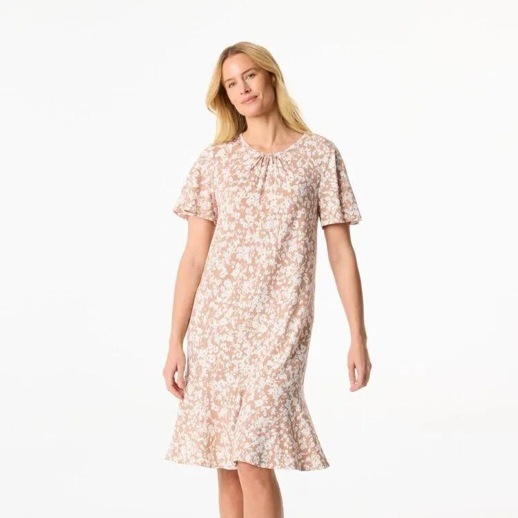 Khoko Smart Women's Jersey Tunic Dress Stone