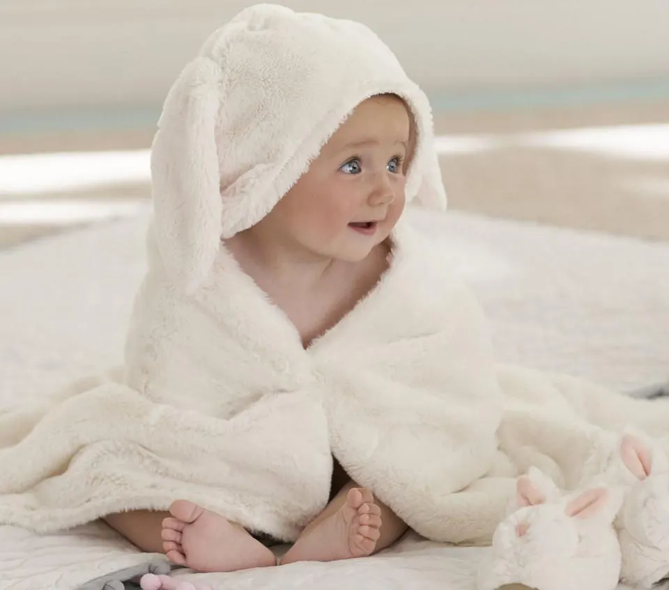Faux-Fur Animal Baby Bath Wrap