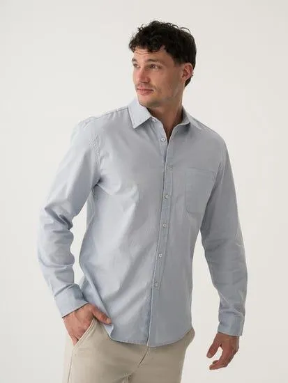 Pacifica Long Sleeve Linen Blend Shirt Sky Blue