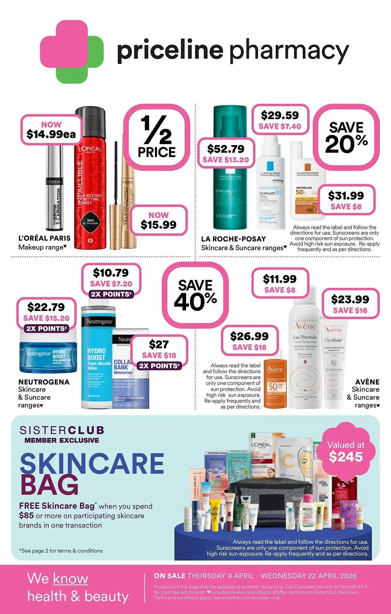 Priceline catalogue - Catalogue valid from 9 April to 22 April 2026 - page 1