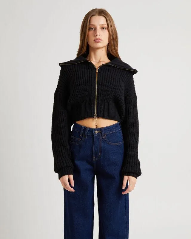 Simmy Double Zip Knit Top