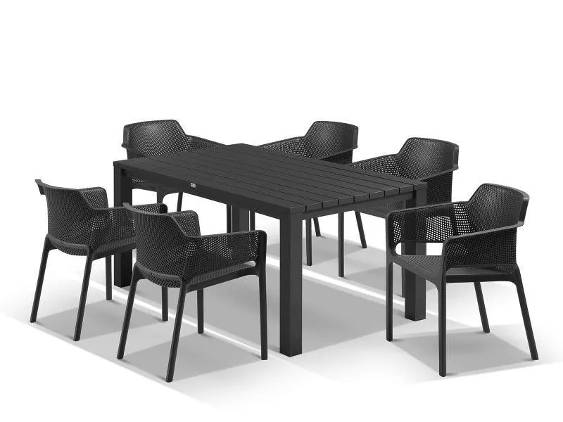 Adele Table with Bailey Chairs 7pc Outdoor Dining Setting