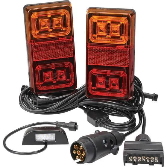 Narva 12V Trailer Plug & Play Kit - Square Lamps