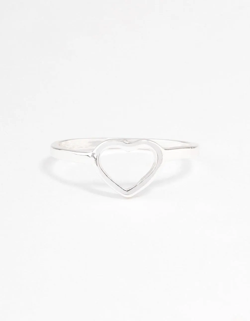Silver Open Heart Ring