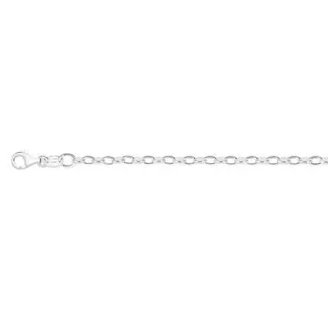 Silver 19cm Solid Oval Belcher Bracelet