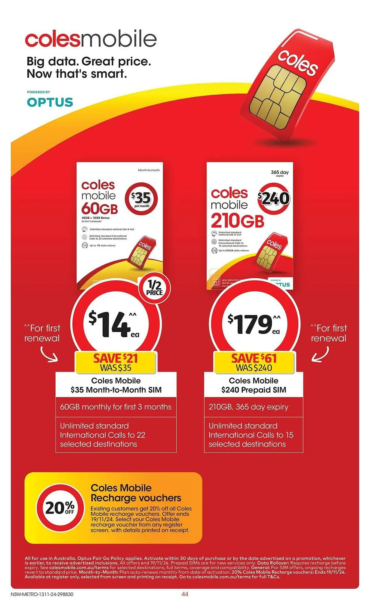 Coles catalogue - Catalogue valid from 13 November to 19 November 2024 - page 44