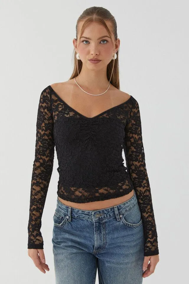 Annie Lace Long Sleeve Top