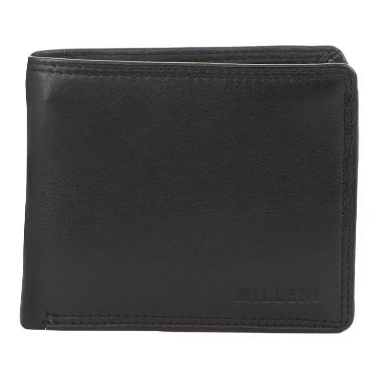 Milleni Men's Zip Wallet Black