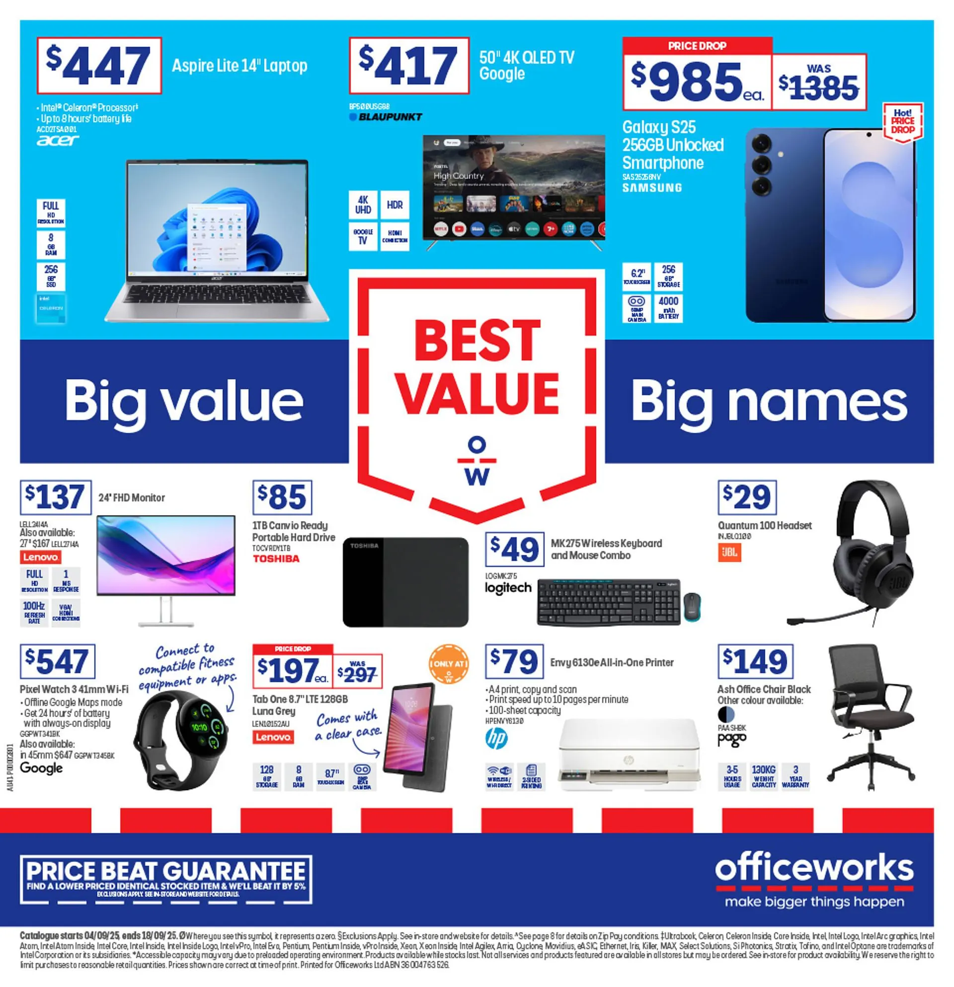 Officeworks catalogue - Catalogue valid from 4 September to 18 September 2025 - page 1