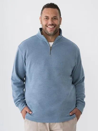 Big Mens 2 Button Sueded Rib Top Denim Marle