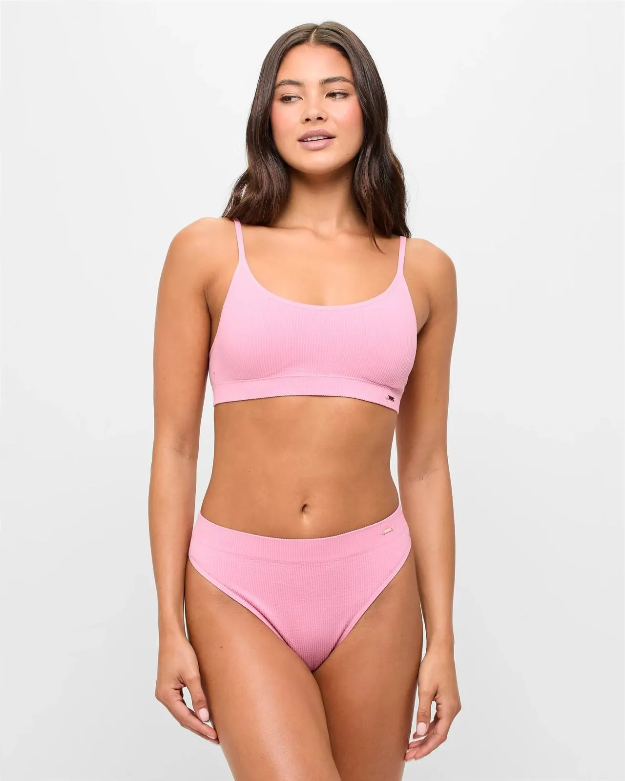 Ribbed Seamfree High Waisted G-String Briefs - Lily Loves - Orchid Smoke