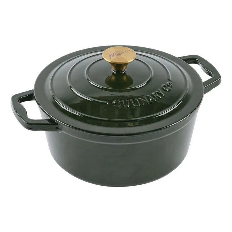 Culinary Co By Manu Cast Iron Casserole Green 4.7 L